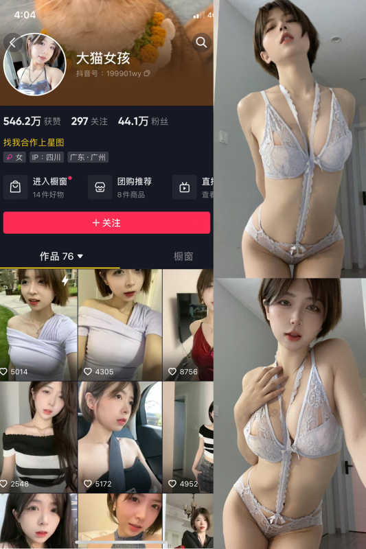 抖音 大猫女孩 微密圈 解压密码为：zses.xyz-投梦社